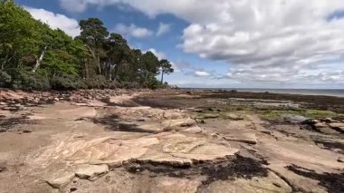 Tyne Sands boyunca yürümek, geniş kumlu kumsalları, deniz dalgalarını ve parlak bir yaz gününde kıyı manzarasını yakalamak.