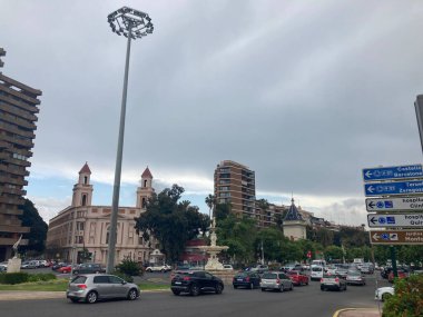 Şehir merkezi mimarisi Valencia, İspanya - modern modern modern gotik sanat modern kültür.