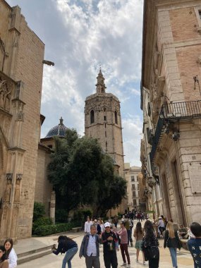 Şehir merkezi mimarisi Valencia, İspanya - modern modern modern gotik sanat modern kültür.