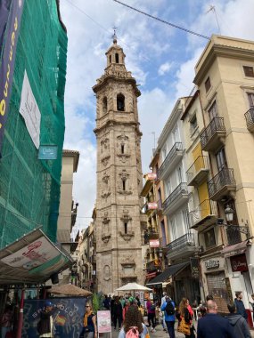 Şehir merkezi mimarisi Valencia, İspanya - modern modern modern gotik sanat modern kültür.