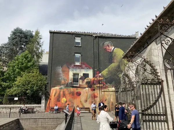 Cork, İrlanda 'nın şehir merkezi tarihi mimariyi, sokakları ve klasik binaları doğal ışık altında gösteriyor