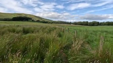 İskoçya: Kırsal kesim, Pentland Hills bölgesindeki tarlalar, tepeler ve açık araziler boyunca yürüyor.
