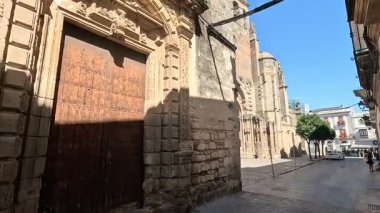Old town centre in southern Spain showing Andalusian architecture, plazas, narrow streets, white buildings, classic facades and urban character in El Puerto de Santa Maria
