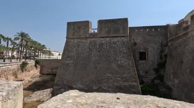 View of Castillo de Santa Catalina in Cadiz Spain built 1598-1621 featuring Italian-style star plan chapel of Santa Catalina and panoramic sea views from rocky promontory near city centre.