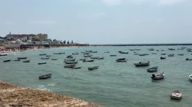 View of Castillo de Santa Catalina in Cadiz Spain built 1598-1621 featuring Italian-style star plan chapel of Santa Catalina and panoramic sea views from rocky promontory near city centre.