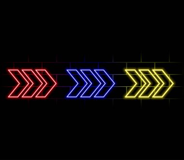 Geleceğin bilim kurgu okunun şekillendirdiği Neon Tüpü Vibrant Mor ve Mavi Parlayan Işıklar 3d eğimli uzayda Boş Uzay Vektörü illemesinde yansıması ile.