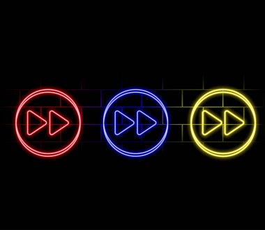 Yukarı ve aşağı ok yüzdesi. Bankacılık, kredi, faiz oranı. Neon simgesi. Vektör stok illüstrasyonu.