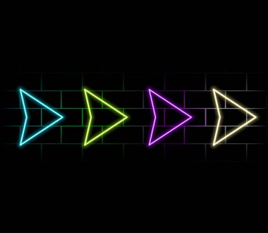 Retro neon oklar, her amaç için harika tasarım. Poster tasarımı. Duvar sanatı Resim yükle.