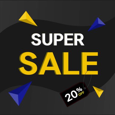 Sarı 3d yazı tipi% 20 indirimli sayı şablonu. Beyaz arka planda izole edilmiş özel satış reklamları için reklam amaçlı kullanılıyor. Çizer vektör dosyası.