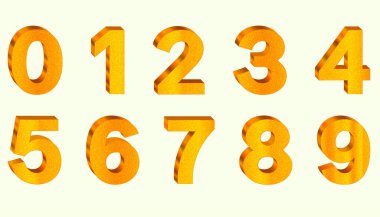 İzole edilmiş altın doğum günü numaraları. Doğum günü sarı numaralar koleksiyonu. Lüks, parlak metalik yazı tipi. Parti, tatil, satış, promosyon için gerçekçi vektör tasarımı unsurları.