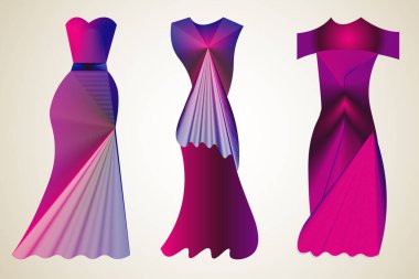 Moda tasarım logosu ve simge seti. Lüks karışım illüstrasyon. gradyan renk tasarımı.
