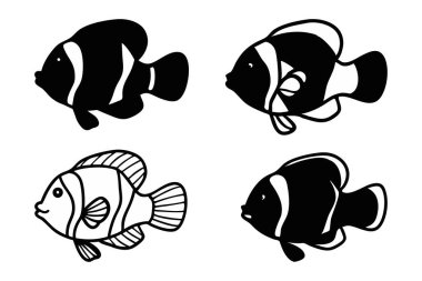 Resimli güzel akvaryum balığı. Akvaryum balığı vektör tasarımı