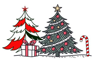 İllüstrasyonlu Noel Simgesi