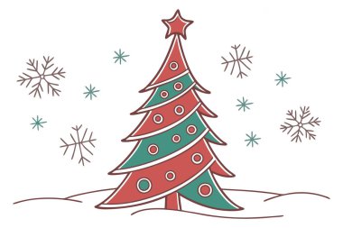 İllüstrasyonlu Noel Simgesi