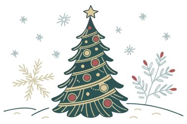 İllüstrasyonlu Noel Simgesi