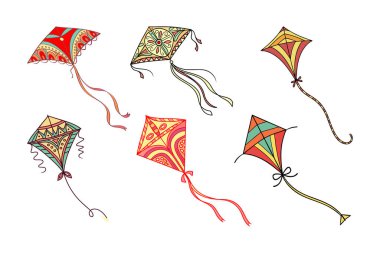 Uçurtma festivali için resimli uçurtma uçurmak