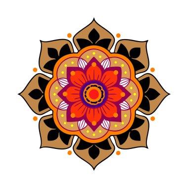 Soyut arkaplan, geleneksel Hint Mandala, Hint süsü, dekoratif desen, ruhani sembol, dekoratif tasarım.