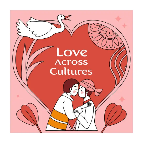  Küresel geleneklerden esinlenilmiş romantik kart tasarımı, dünyadaki çeşitli kültürlerden esinlenilmiş Sevgililer Günü kartı