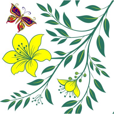 Resimli kusursuz çiçek desenli arkaplan