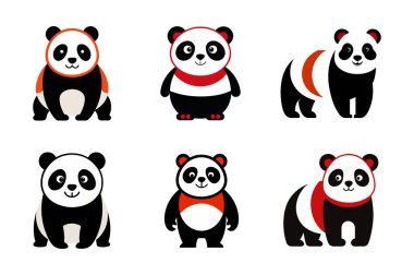 Retro Vintage Şirin Panda Sevimli Cazibe Koleksiyonu