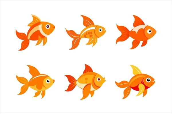 Japon Balığı Vektör Paketi - Zarif Sucul Resimleri. Çeşitli pozlar ve stillerde Japon Balığı, su, hayvan ve doğa temalı projeler için mükemmeldir..