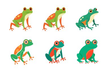 Cute Frog Illustration Bundle. A fun and playful collection of adorable frog illustrations, perfect for nature-inspired designs, children's projects. clipart