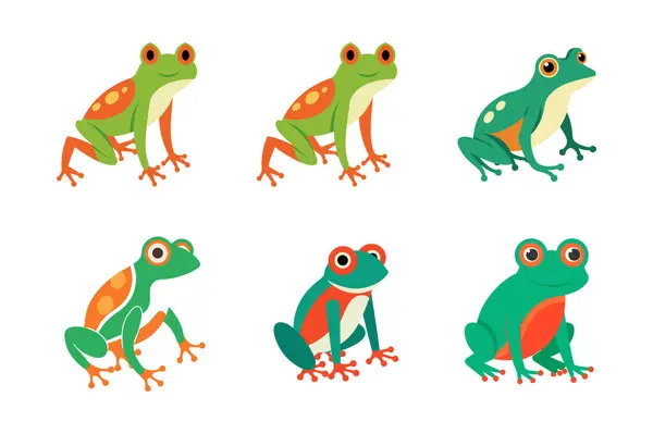 Şirin Kurbağa İllüstrasyon Paketi. Eğlenceli ve eğlenceli bir kurbağa çizimleri koleksiyonu. Doğadan esinlenilmiş tasarımlar ve çocuk projeleri için mükemmel..