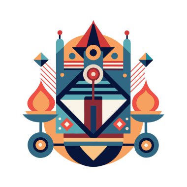 Soyut şekil ve çizgi desen tasarımı çizimi