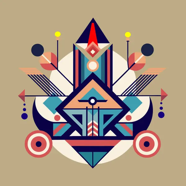 Soyut şekil ve çizgilerle desen tasarımı