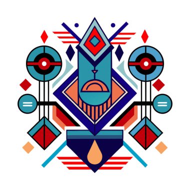 Soyut şekil ve çizgi tasarım çizimi. Zarif illüstrasyon çalışmaları