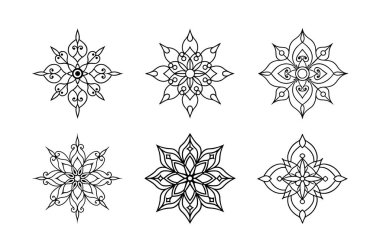 Zarif süs mandala demeti karmaşık vektör tasarımları