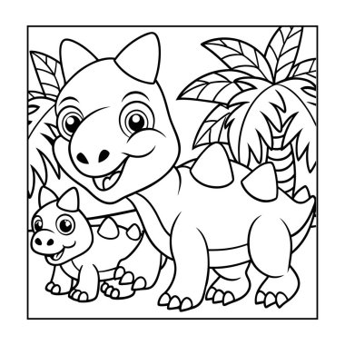 Enchanted forest creatures coloring elements illustration clipart