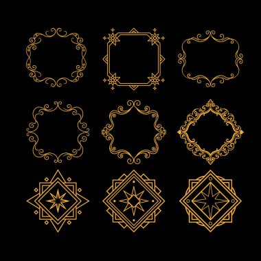 Davetiyeler ve markalaşma için sınır çizgisi süslemeleri