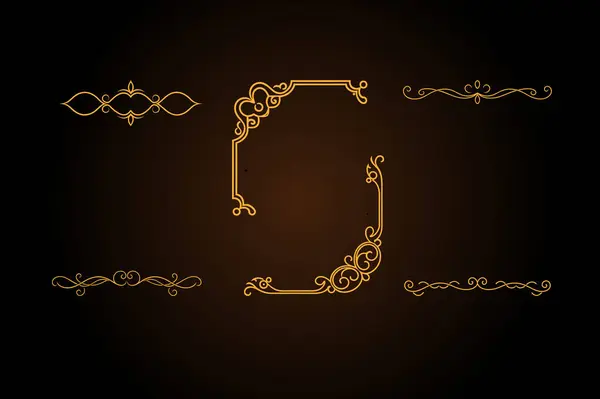 Grafik tasarımı için klasik ve dekoratif sınır çizgisi elementleri