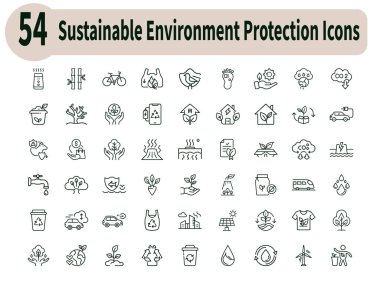 Sürdürülebilir tasarım için yenilenebilir kökler ekolojik simge paketi