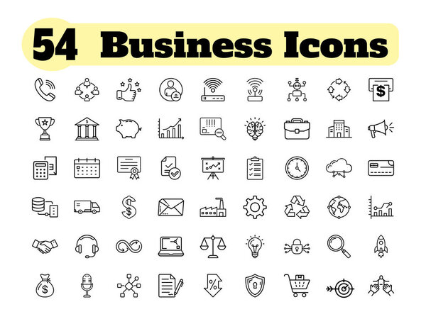 Современный бизнес Иконы для предпринимателей, стартапов и корпоративного брендинга