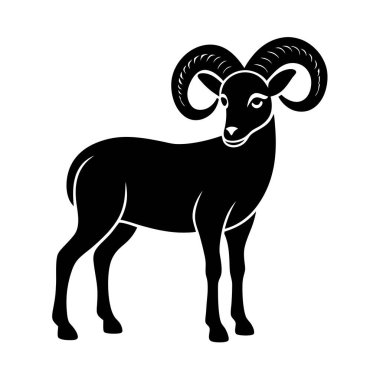 Cypriot mouflon silhouette for design clipart