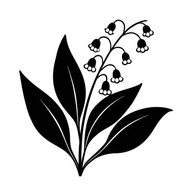  Vadi silueti Lily. Bahar çiçeği vektör sanatı ve gelin motifleri.