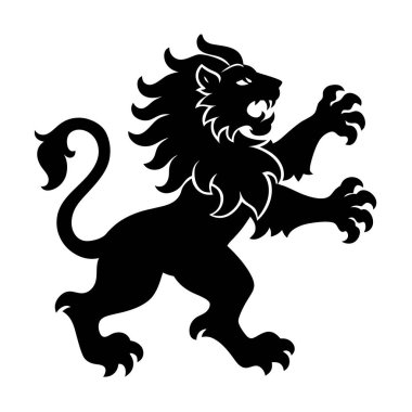  İkonik Lüksemburg kırmızı aslan silueti, ulusal sembol vektör sanatı