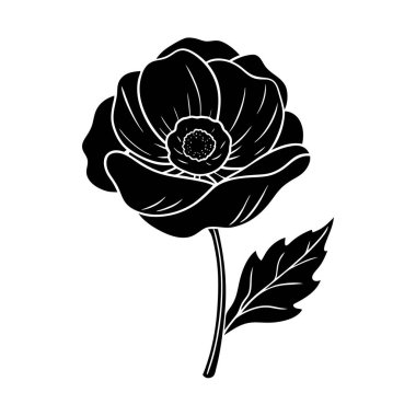 Yürekli kırmızı haşhaş silueti hatıra günü vektör sanatı ve anıt sembolizm tasarımları için