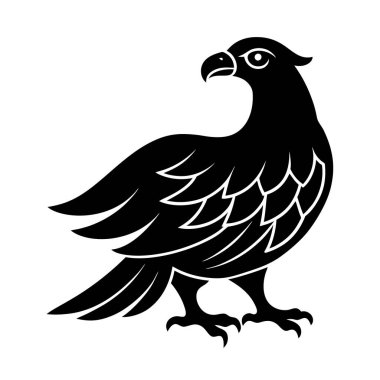 Efsanevi Turul Şahin silueti, kraliyet serbest hisse sanatı ve sembolik tasvirler