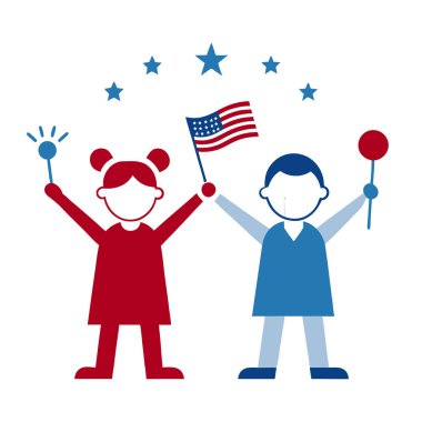  Maytap ve Amerikan bayraklı çocuklar, 4 Temmuz çizgisi