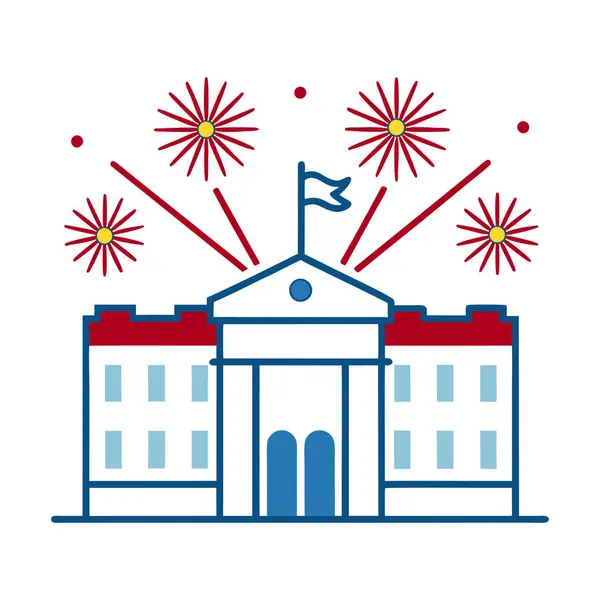 4 Temmuz kutlamaları için havai fişek resimli Beyaz Saray ana hatları