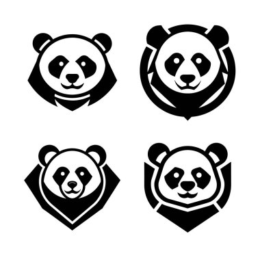  Panda bear logo bundle cute animal vector design pack clipart