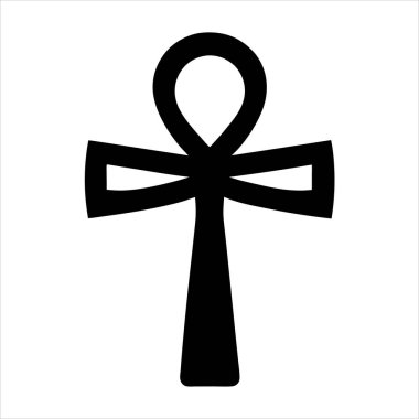 Ankh silueti Antik Mısır sembolü mistik vektör tasarımı