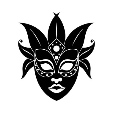 Karnaval maskeli siluet zarif maskeli balo festivali kostüm sanatı