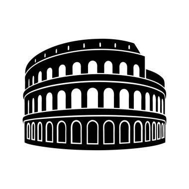 Kolezyum silueti antik Roma amfitiyatrosunun İtalya 'da tarihi eser tasarımı
