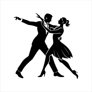 tango dansçısı silueti Latin dansı tutku hareketi vektör sanatı