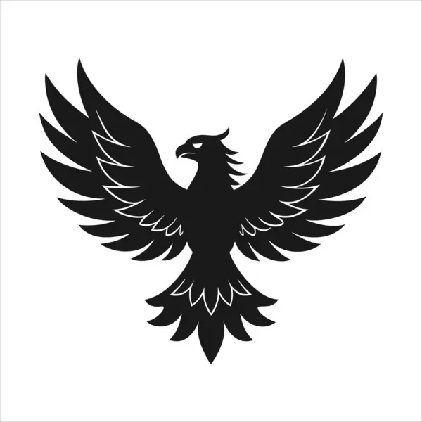 Beyaz kartal silueti görkemli kuş özgürlük sembolü vektör tasarımı