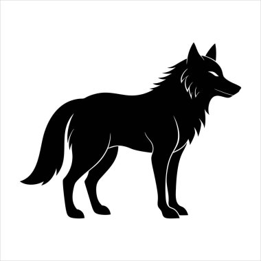 Kızgın kırmızı gözlü, tehditkar şeytan. Ateşli boynuz çizimleri.